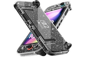 [Improved Easy Dockable Version] Clear Glitter Case for Nintendo Switch 2, FANPL Protective Cover for Switch 2 and JoyCon Controller - Strong and Durable, Not Easy to Fall Off