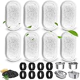 Cat Water Fountain Filters for 108/3.2L& 67oz/2L Stainless Steel Pet Water Dispenser Fountain Filter Replacement with 8 Sponges (8 Filters&8 Sponges)