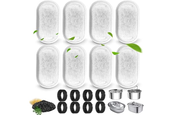 Cat Water Fountain Filters for 108/3.2L& 67oz/2L Stainless Steel Pet Water Dispenser Fountain Filters, Cat Fountain Filter Re