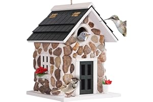 MIXUMON Bird Houses for Outside, Outdoor Bird House for Bird Families Bluebird Sparrow Finch Cardinals Hanging Birdhouse for Garden.