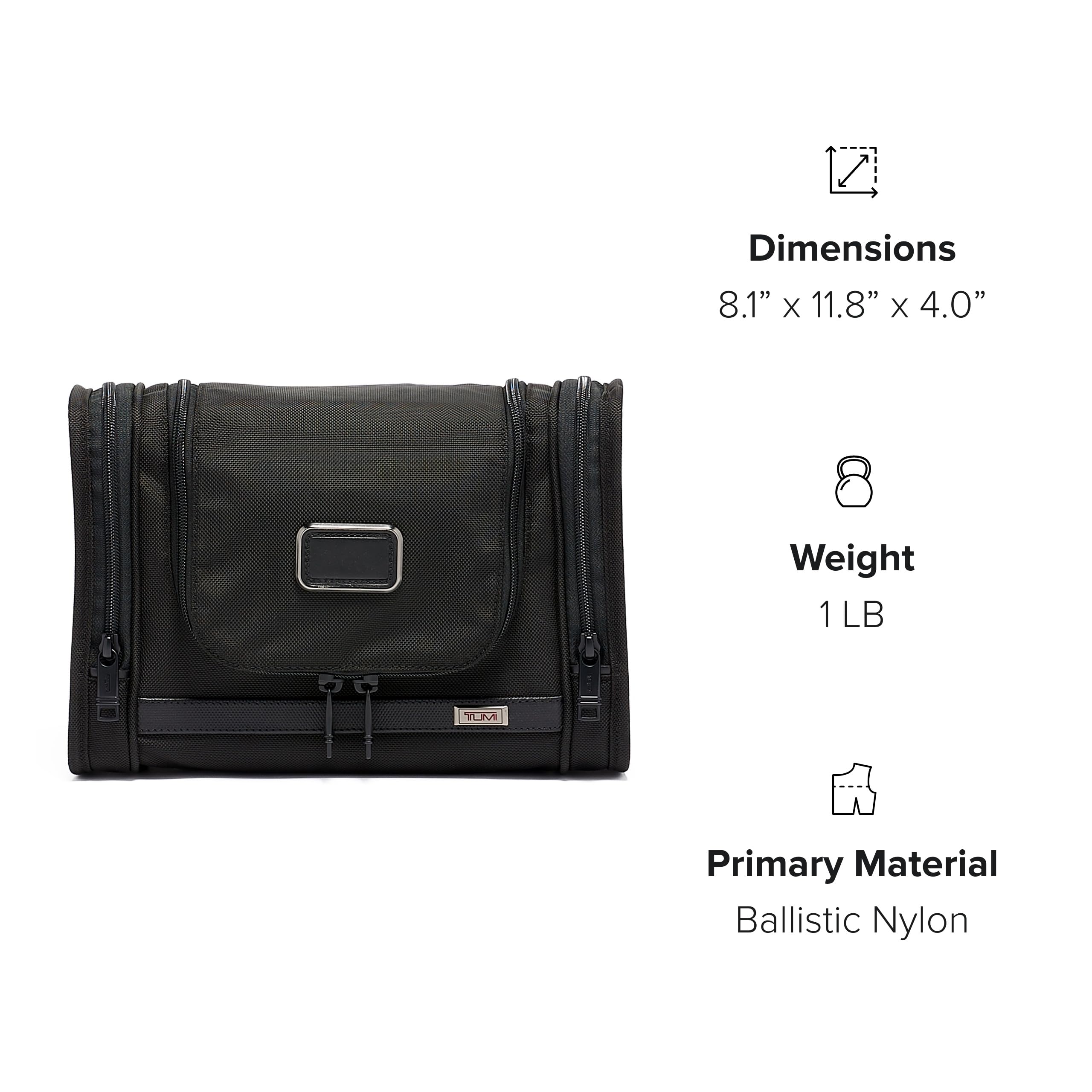 TUMI - Alpha Hanging Travel Kit - Toiletries and Cosmetics Organizer - Travel Essentials Bag with Hooks & Pockets - Black