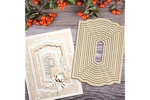 Lapoo Cutting Die for Scrapbooking, 3D Backgrounds Frame New Cutting Dies DIY Album Card Making Decor Paper Craft Metal Die Cuts Party Decorations (Multiple Symmetric Label Boxes 6.7 x 4.8 in)