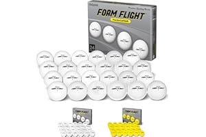 GoSports Foam Flight Practice Golf Balls - Choose White or Yellow - Pack of 24 Limited Flight Training Balls