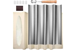 AEIMIAIDE French Bread Baking Pan with Professional Proofing Cloth, 4 Loaves Baguette Bread Pan, Bread Scraper for Profession