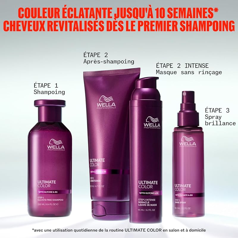 ULTIMATE COLOR Shampoing Étape 1 – Shampoing couleur professionnel pour cheveux colorés, éclat de la couleur et apaisement du cuir chevelu – Sans sulfate 1000 ml
