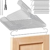 RIXIGOOD 20 Pack Cabinet Door Hangers for Spray Painting &amp; Paint Drying - Complete Kit with 20 Stainless Steel Hangers, 100 Screw-in Cup Hooks, 2 Drill Bits, and 1 Wing Nut Driver Bit, 15.75 Inch