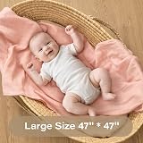 Moonkie Muslin Swaddle Blanket 47x47 Inches 4 Pack Light Sea Green Beige view 3