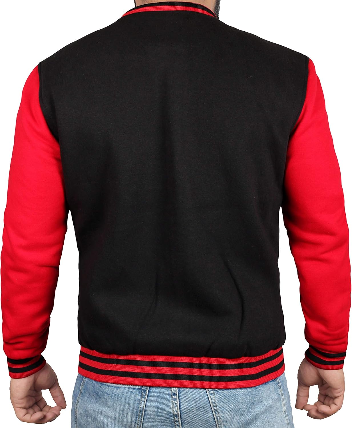 Black And Red Letterman Jacket Men - High School Varsity Mens Baseball Jacket at  Men’s Clothing store