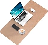Hsurbtra PU Leather Desk Mat 75 x 37 cm XL Waterproof Non-Slip Gold view 2