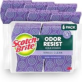Scotch-Brite Odor Resist Non-Scratch Scrub Sponge, Dishwasher-Safe Kitchen Sponges that Resist Bacterial Odors, Multipurpose Dish Sponge for Gentle Cleaning, 6 Dish Sponges