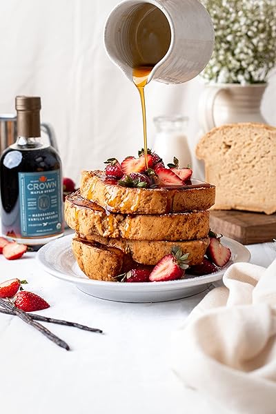 CROWN MAPLE MADAGASCAR VANILLA INFUSED ORGANIC MAPLE SYRUP, 25 FL OZ, REAL VANILLA BEAN, PANCAKES, BAKING, COCKTAILS & BRUNCH