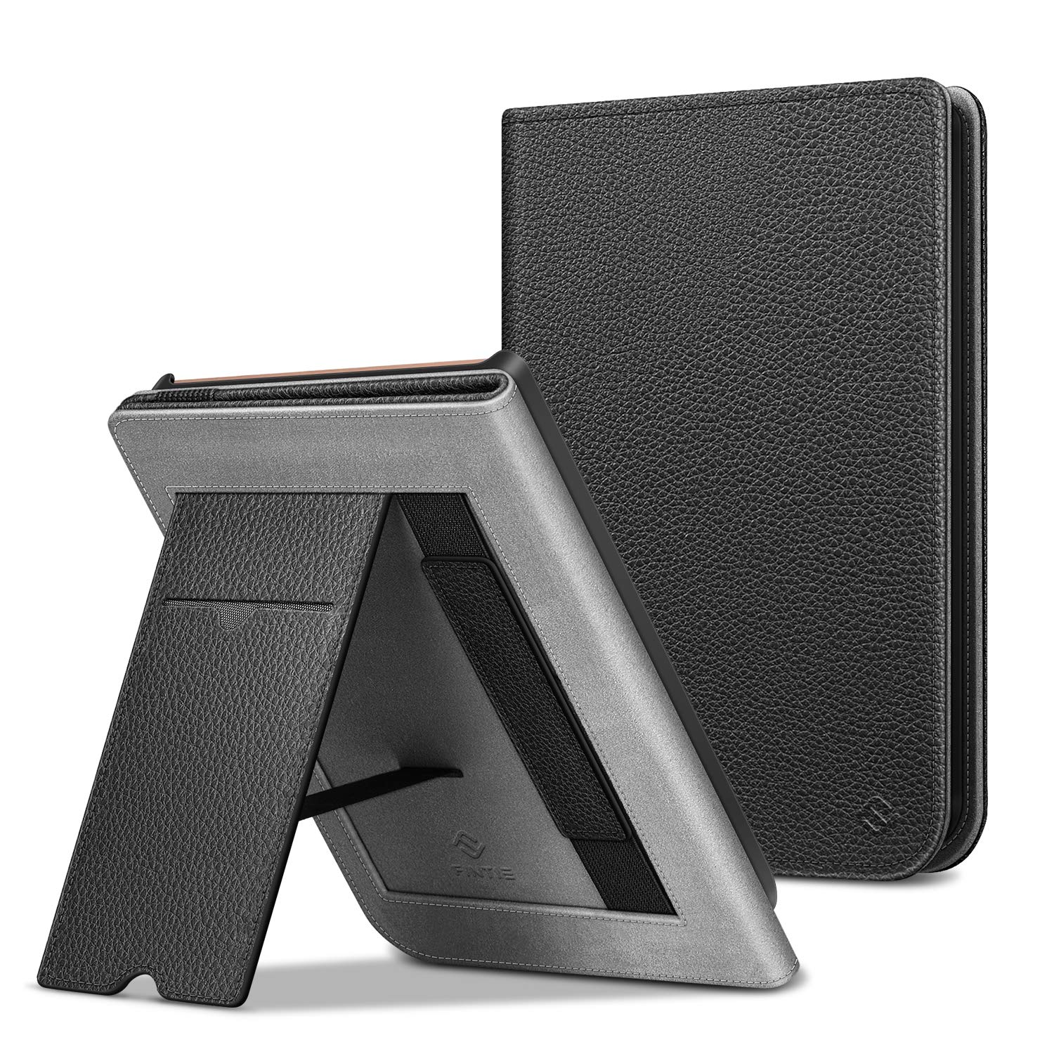 FINTIE Case for Pocketbook Touch HD 3/Touch Lux 4/Touch Lux 5/Basic Lux 2/Color (2020), Protective Cover with Kickstand, Card Slot and Hand Strap, Auto Sleep/Wake Cover, Black