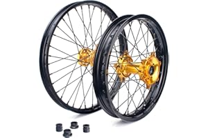 Smadmoto RMZ 250 450 2005-2022 Wheels Rims Gold Hub Set 21" 19" for Suzuki RMZ250 2007-2022 Complele MX Wheels Spokes