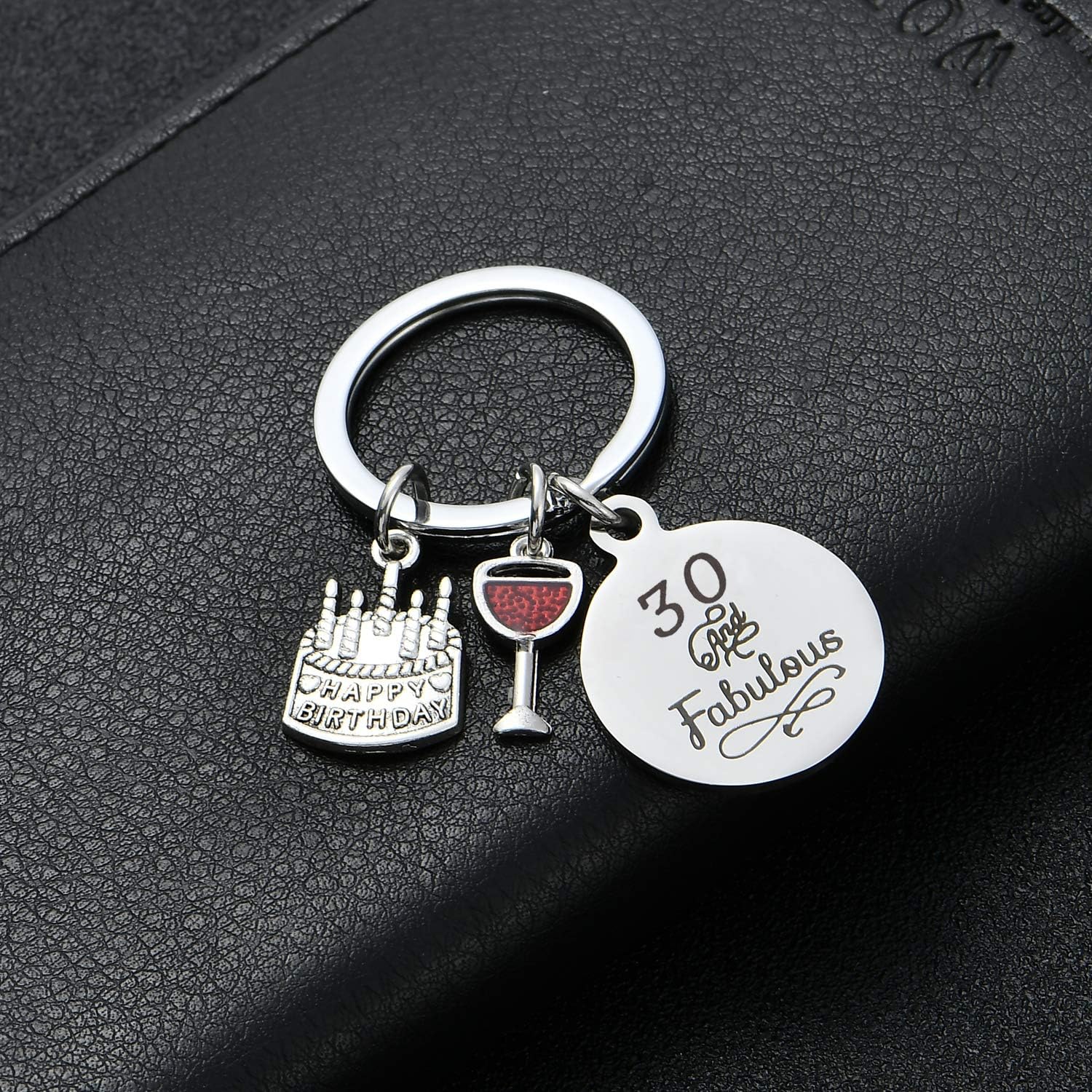 BESPMOSP Happy Birthday Gifts Women Keychains Teen Girls Keyrings Jewellery Presents For Mum Grandmother (30th birthday) - Image 4