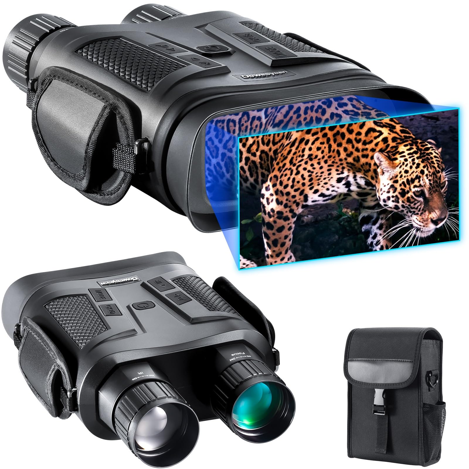 Nachtsichtgeräte,Dowesyeen Nachtsichtgerät 7000mAh Ricaricable Wiederaufladbare, 5 X 42MM Digitalzoom Nachtsicht 800M,4 Stufen IR Fernglas mit Nachtsicht für Jagd/Outdoor