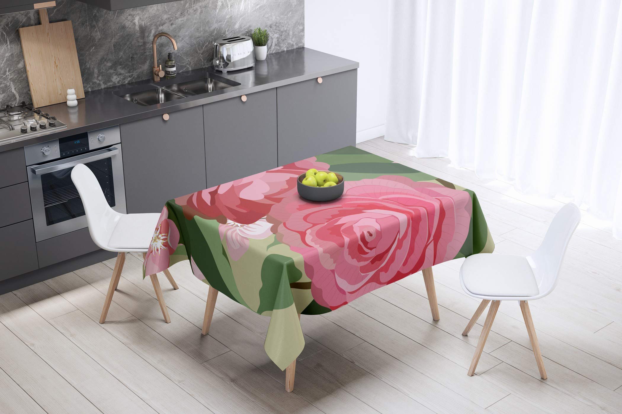 Bonamaison Kitchen Decoration, Tablecloth, 140cm x 140cm - Designed and Manufactured in Turkey