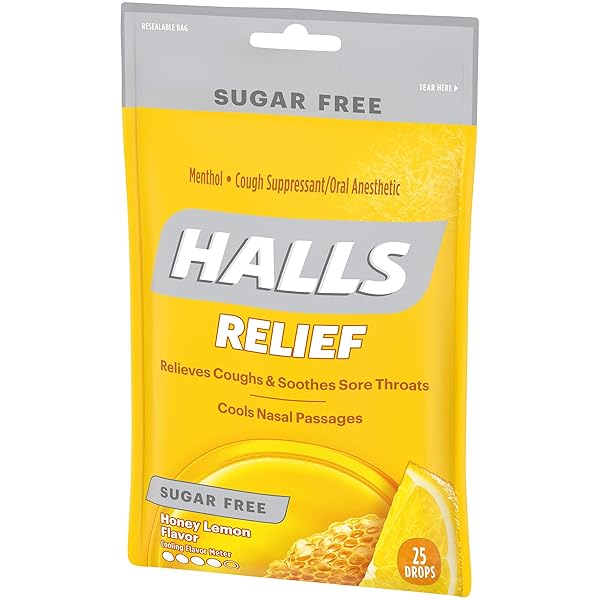 HALLS COUGH DROP, S/F, HNY LEMN, 25-COUNT (PACK OF 6)