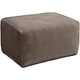 SureFit Home Décor SF29809 Stretch Pique Box Cushion Ottoman Covers Slipcover, Form Fit, Polyester/Spandex, Machine Washable,