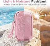 AUVON Weekly Pill Organizer with Pink PU Leather Case 7 Day 2 Daily Trips view 6