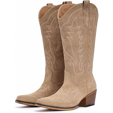 ladies mid calf dress boots Soda Mid Calf Faux Leather Boots for Women in Cognac | BELVIN-COGNAC