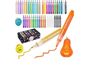 ZSCM QUALITY DECIDES THE FUTURE Paint Pens Acrylic Markers, ZSCM 56 Colors Paint Markers for Halloween Pumpkin Painting, Metallic Art Marker, for Adults Card Making, Rocks Painting, Wood Slices, School Supplies