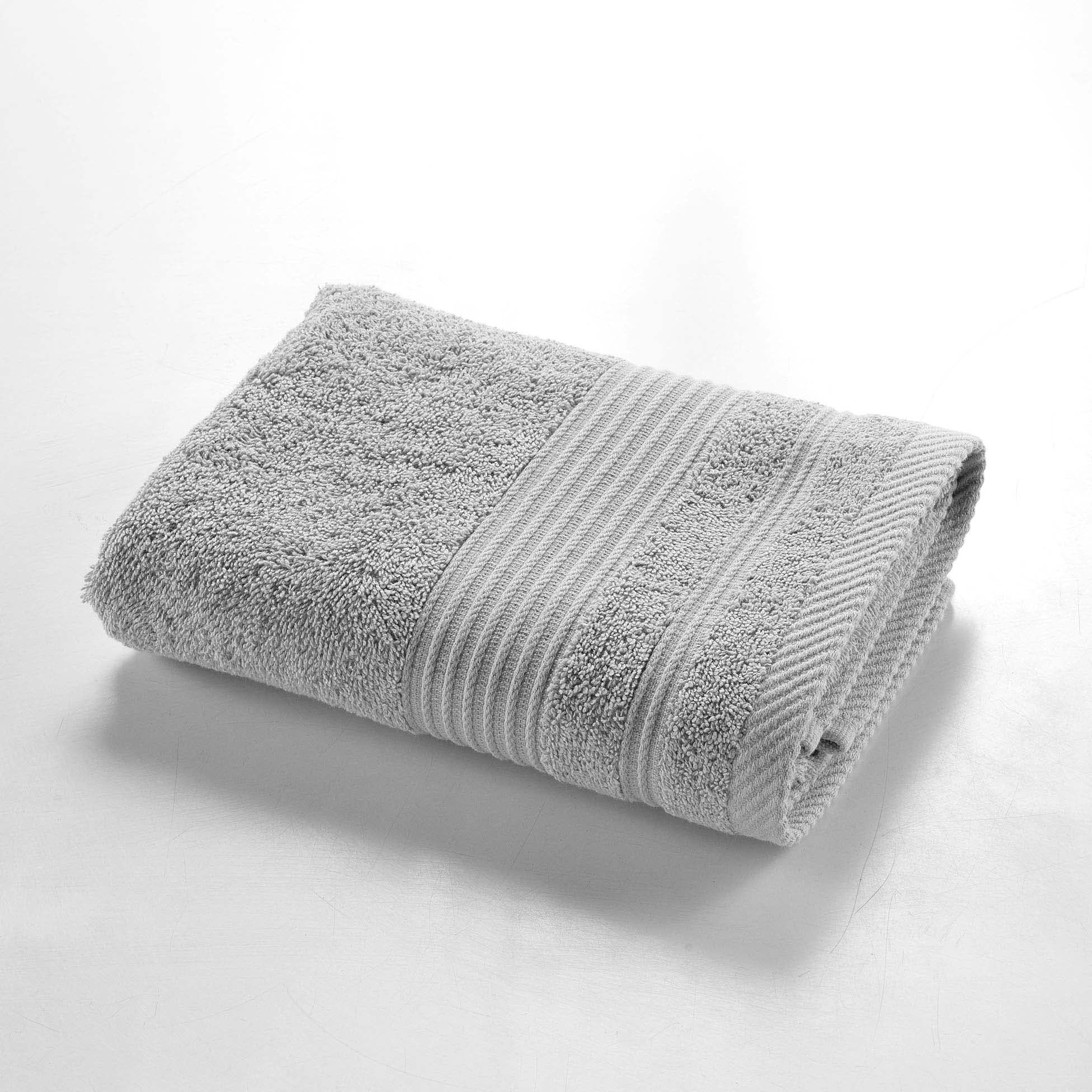 douceur d'intérieur, Hand Towel 50 x 90 cm Pearl Grey, 100% Cotton, Tenderness
