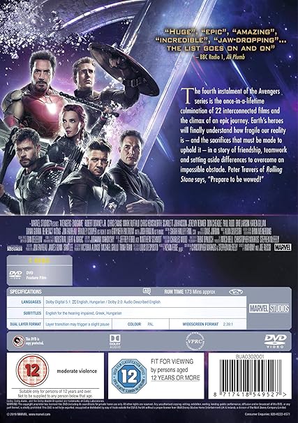 Amazoncom Avengers Endgame Blu Ray 2019 Region Free