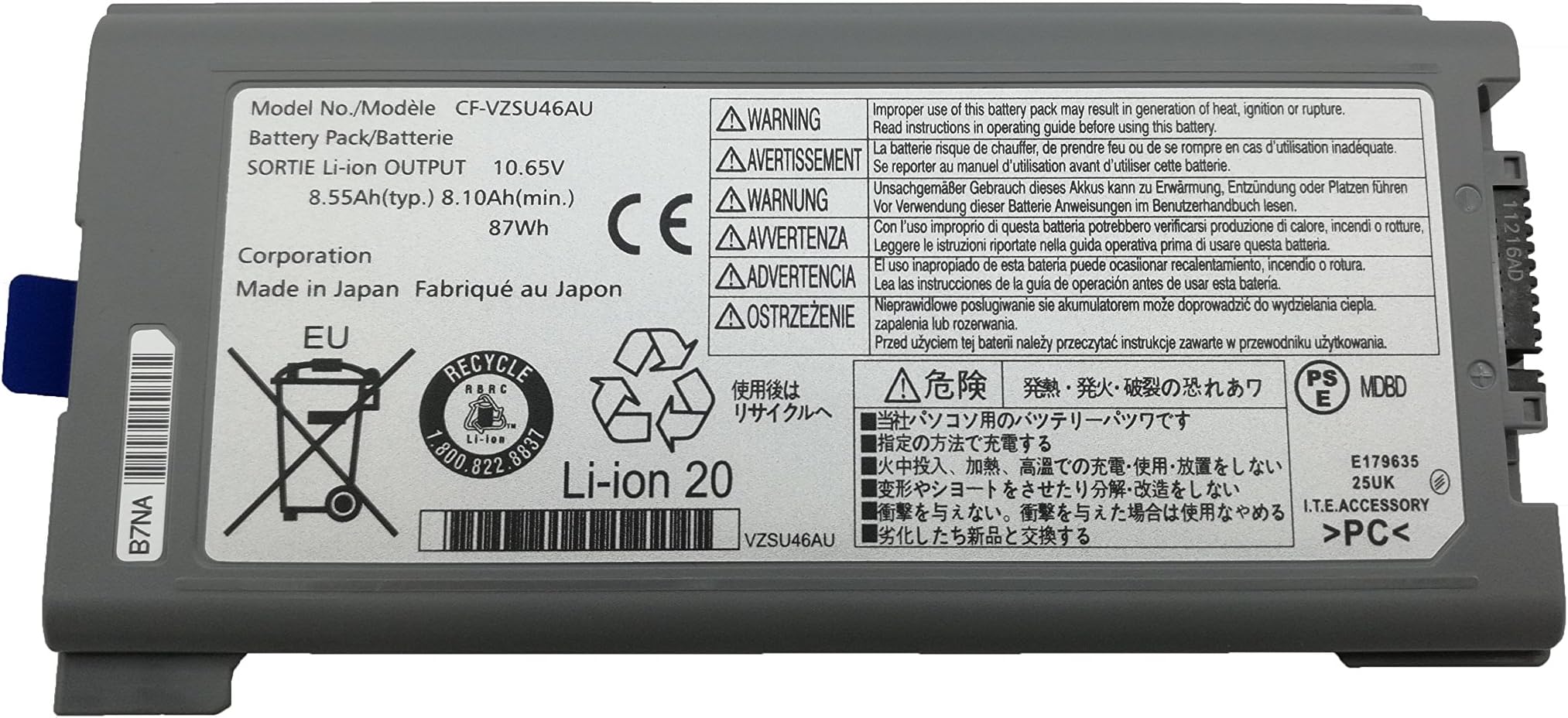 HYTA Notebook Laptop 9-Cells High Capacity 8550mAh Battery for Panasonic Toughbook Cf-30 Cf-31 Cf-53 Cf-vzsu46au Cf-vzsu46s Cf-vzsu71u Cf-vzsu72u Cf-vzsu1430u