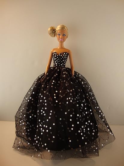 black and silver ball gown