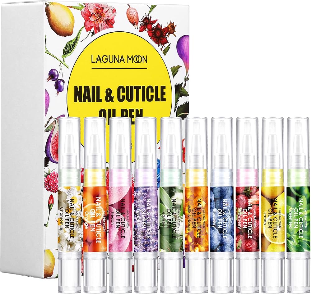 Lagunamoon 10 Pack Cuticle Oil Pens 5ml Natural Nourishing Nail Care