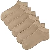 Women's Thin Low Cut Ankle Cotton Socks - 6 Pairs Lightweight Non-Slip No Show Socks, Classic Casual Running Socks