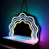 Neonawall Rainbow Mirror Neon Sign for Wall Decor Colorful Light Up Mirror Led Sign Girls’ Birthday Party Gifts Led Decorative Night Signs Room Decoration Christmas Party Gift for Girl Dresser Bedroom