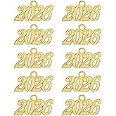 Tupalizy 33x18mm Alloy 2026 Year Charms Graduation Decor 2026 Signet Charms Pendant for Tassel Keychains Bracelets Necklaces Earring Jewelry Making Accessory DIY Crafts Wedding Party Supplies, 10PCS
