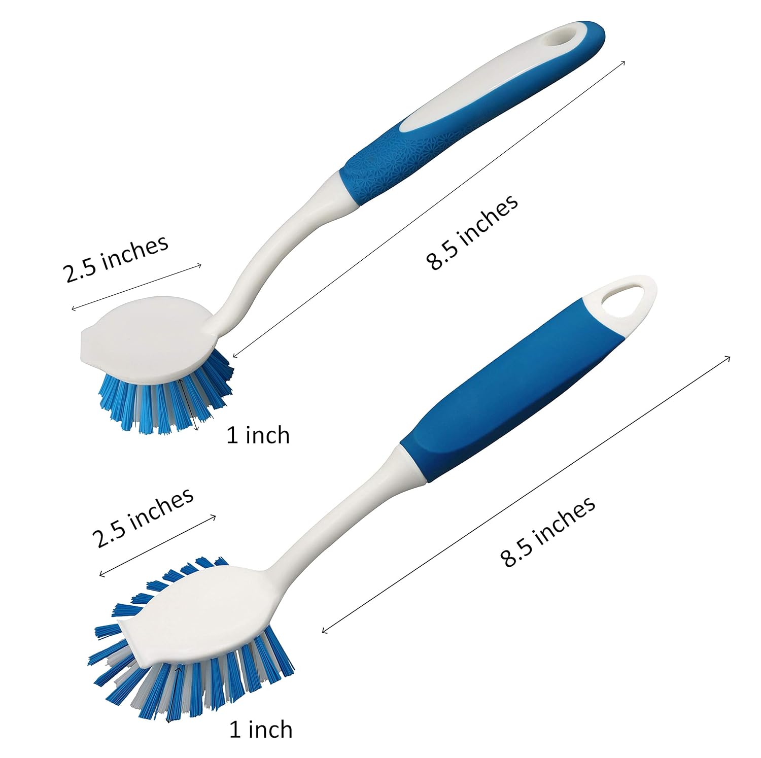 PHYEX 2Pack Kitchen Round Scrub Brush for Cleaning Dishes Pots Pan