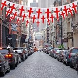 SHATCHI 10m St George Cross Bunting 25 Flags Outdoor UK Banner 32.8ft view 4