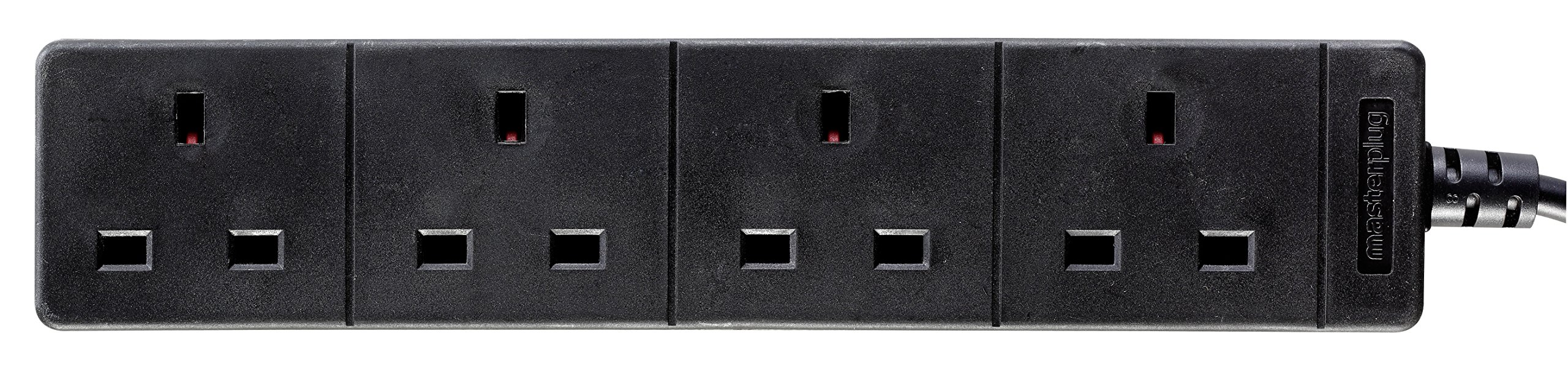 Masterplug WBXBFG10B Outdoor IP54 Weatherproof Box with 13amp 4 Socket 10m Extension Lead - Black