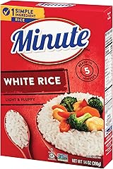 Arroz blanco Minute, arroz blanco instantáneo para cenas rápidas, caja de 14 onzas