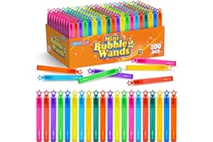 AUROTOPS 200 Pieces Mini Bubble Wands,Bubble Party Favors Assortment Toys for Kids,Themed Birthday, Halloween, Goodie Bags, Carnival Prizes, Wedding, Bubble Maker Toys for Kids,Outdoor Gifts for Girls & Boys