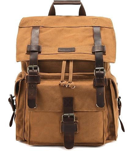 Sac à Bandoulière Vintage En Toile GEARONIC - Pour Homme, école, Randonnée - Multi-compartiments