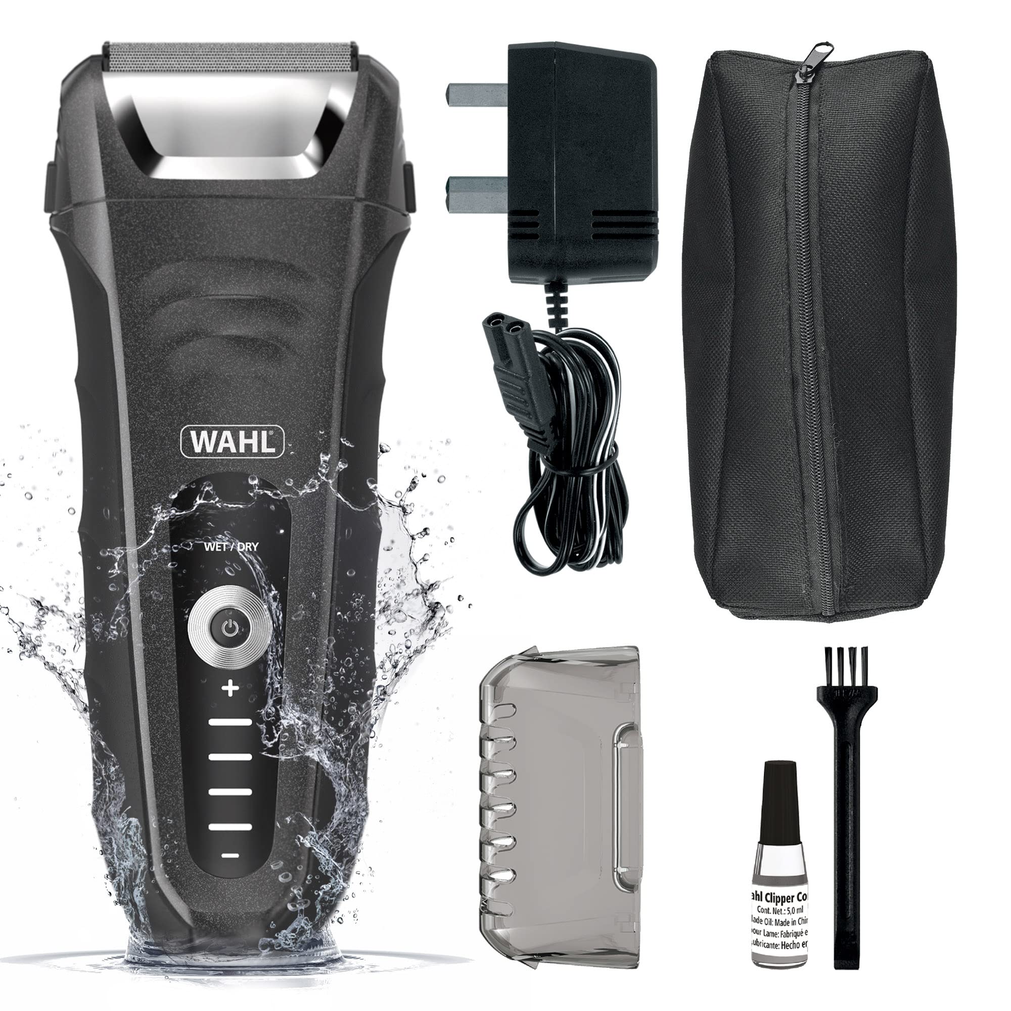 Wahl Lifeproof Plus Wet/Dry Men's Electric Shaver, Beard and Face Shaving, Flex Foil, Fully Waterproof, Easy Clean, Rubber Grip, LED Power Display