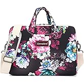 Canvaslove Water Resistant Laptop Shoulder Messenger Bag Sleeve Case for MacBook Pro 16 inch and 15 inch-15.6 inch laptop (Purple Lotus)