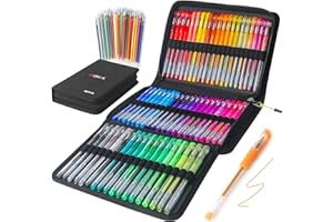 ZSCM QUALITY DECIDES THE FUTURE 120 Pack Glitter Gel Pens Set, ZSCM 60 Colors Pens Include 48 Glitter Pens, 12Classic Pen With 60 Matching Color Refills, Canvas Bag For Adults Coloring Books Drawing Journaling Scrapbook