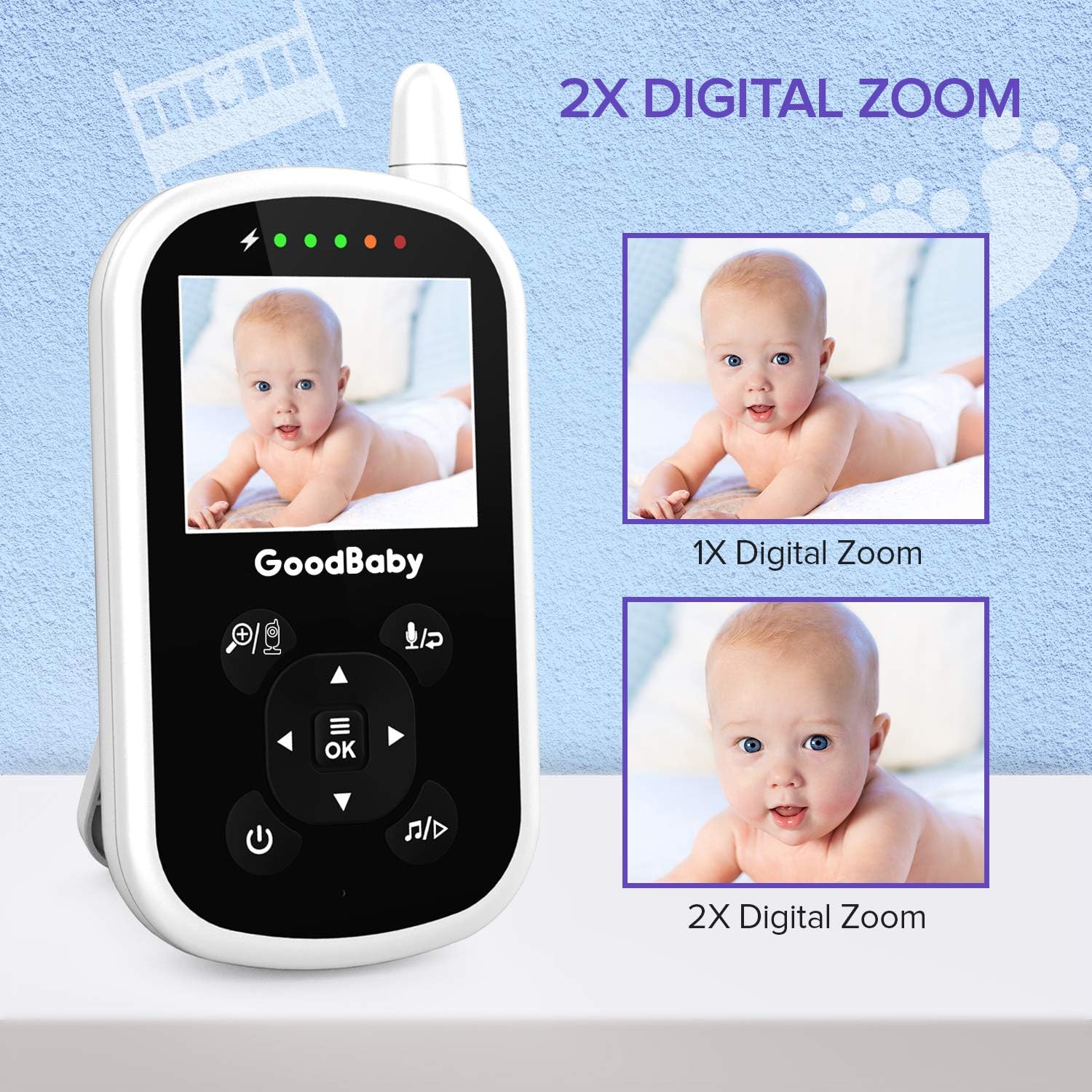 Video Baby Monitor with Camera and Audio - Auto Night Vision,Two-Way Talk, Temperature Monitor, VOX Mode, Lullabies, 960ft Range and Long Battery Life: Camera & Photo