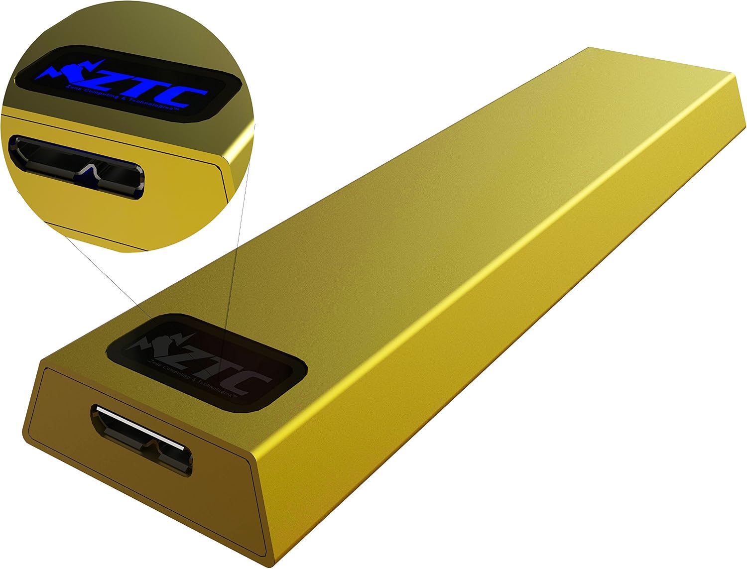 ZTC Thunder Enclosure NGFF M.2 SSD to USB 3.0 - Gold Aluminum Shell, 5 Size Board - 6GB/s