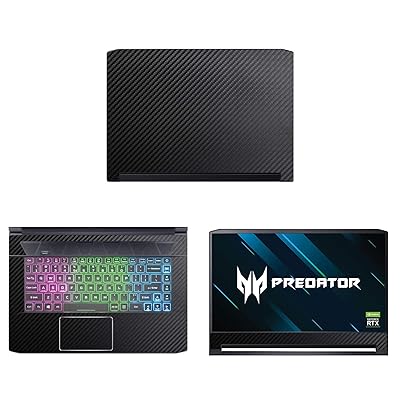 Dekalrusas - apsauginis &bdquo;Acer Predator Triton 500 PT515-51 15.6 & # 34&ldquo; lipdukas; Ekrano ne&scaron;iojamasis kompiuteris Juodojo anglies pluo&scaron;to odos dėklas Dangtelio įvyniojimas CFacerPredator500_PT515Black