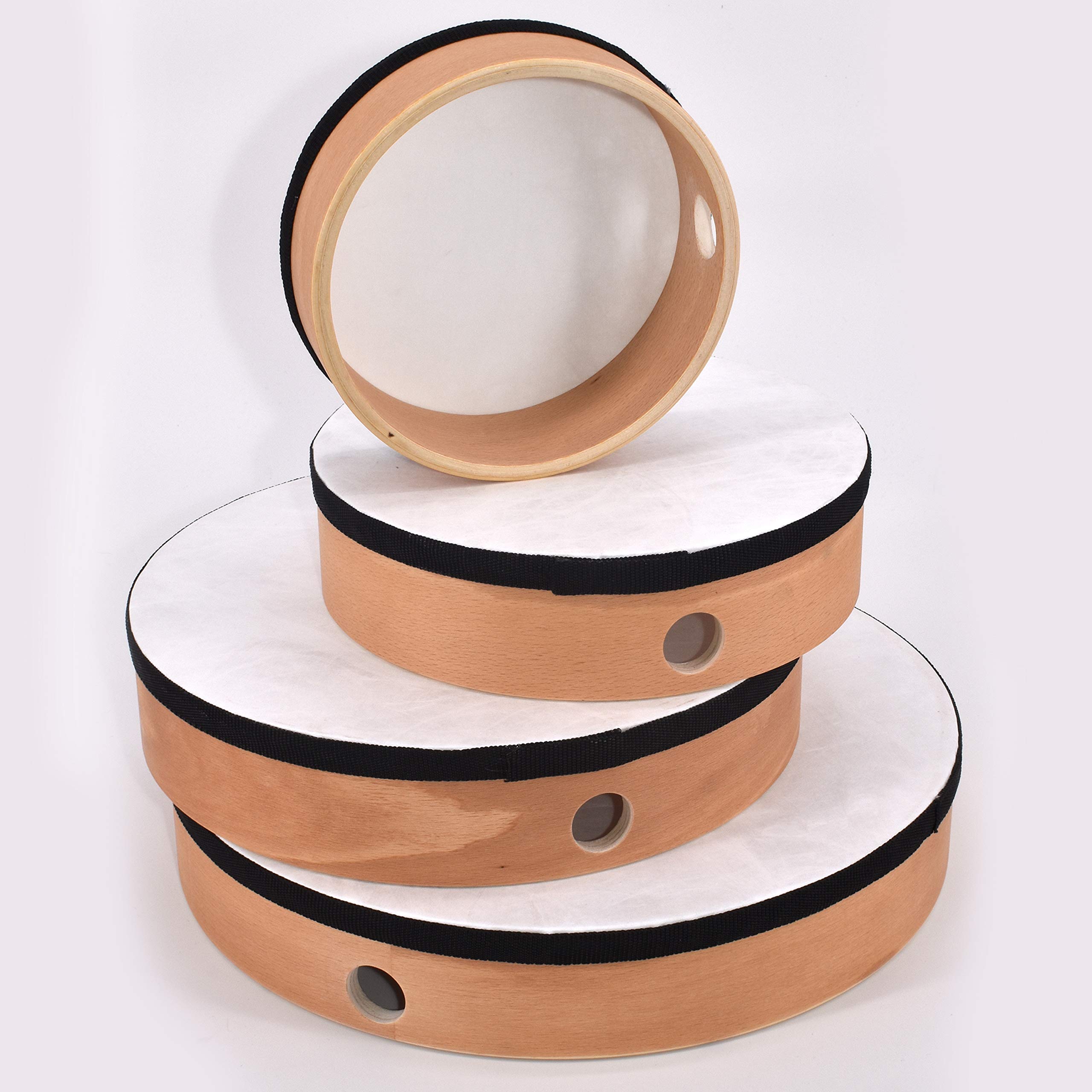 Voggenreiter Hand Drums - 4 Piece Set, Black, Unfinished, Wooden, Hand Drum Set