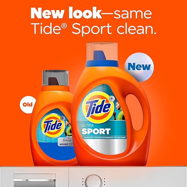 TIDE PLUS FEBREZE SPORT ODOR DEFENSE HE TURBO CLEAN LIQUID LAUNDRY DETERGENT, 84 FL OZ, 54 LOADS