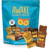 AWAKE - Caffeinated Chocolate Bites - 50mg Caffeine - Variety Pack (3 Flavors), 50 pieces - Peanut Butter, Milk, &amp; Caramel - Energy Bites - Coffee Alternative - Fairtrade, Gluten Free, Non GMO - 0.48oz