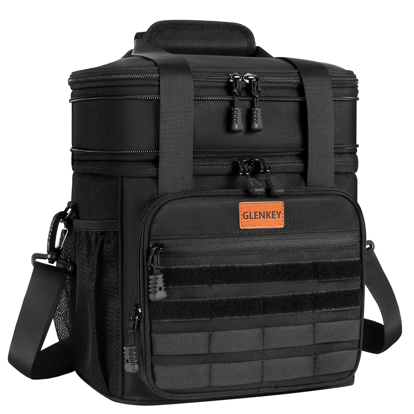 Tactical Insulated Lunch Bag Lunch Box - Expandable Large Cooler Bag for Men - Versatile Lunchbox for Adults Work Shifts Outdoor Trips Black 16L Image