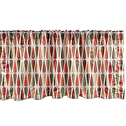 Ambesonne Retro Window Valance, Sixties and